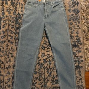 DUER Midweight Denim High Rise Taper - Light Bleach Raw Edge LIGHT BLUE